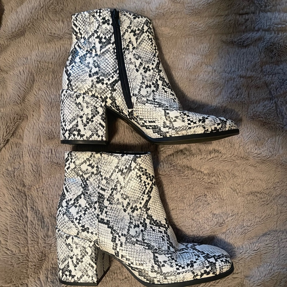 Faux Snake Skin Boots